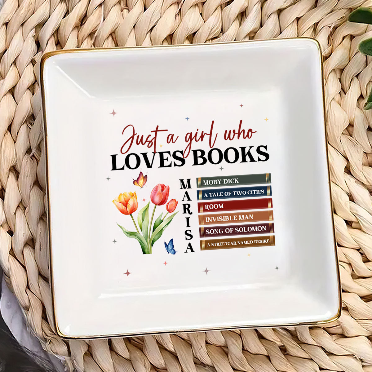 Just A Girl Who Loves Books - Personalized Jewelry Dish