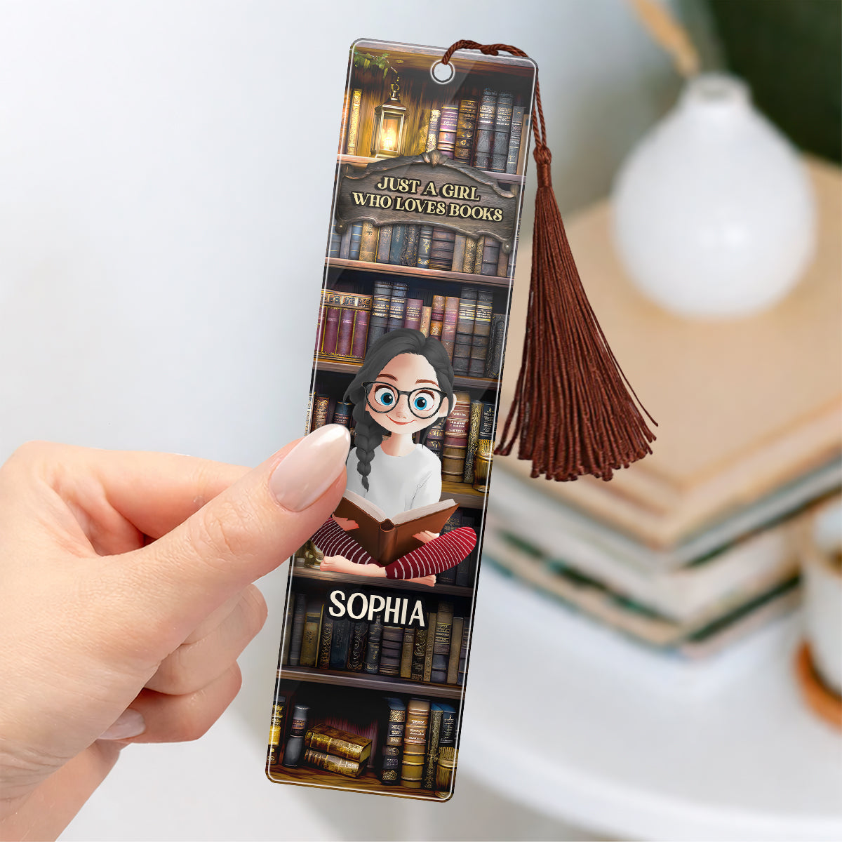 Just A Girl Who Loves Books - Personalized Acrylic Bookmark