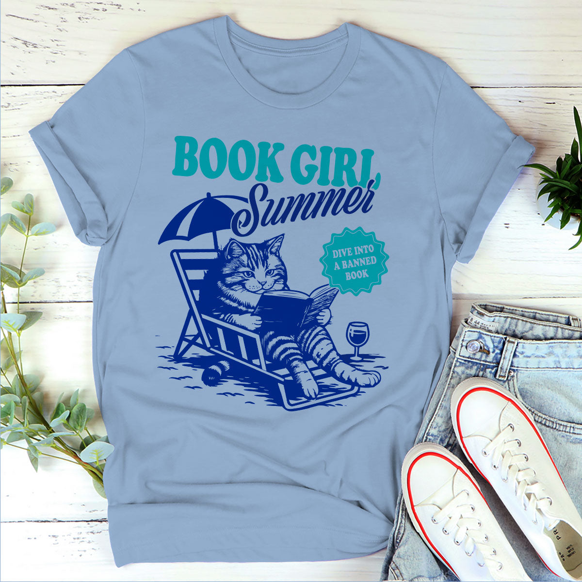 Book Girl Summer -  2D Unisex T-shirt