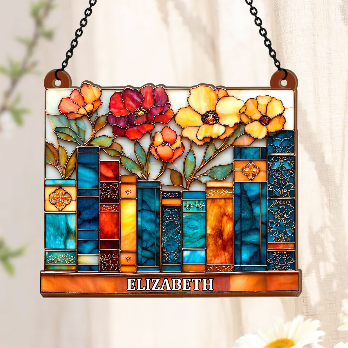 The Floral Library - Personalized Acrylic Suncatcher