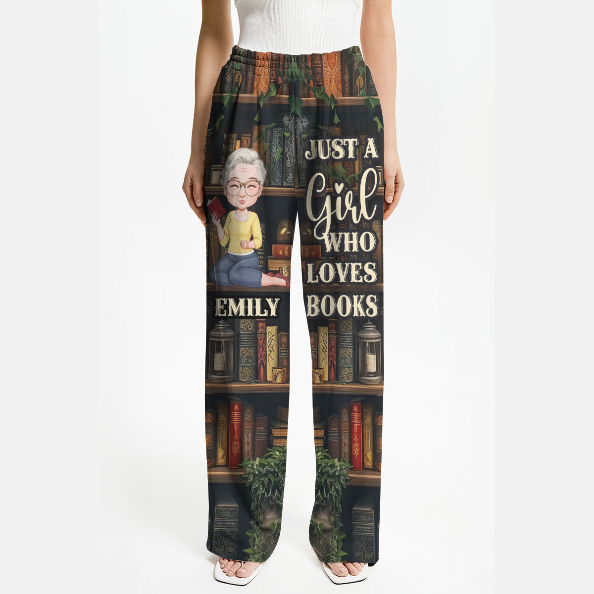 Just A Girl Who Loves Books - Personalized Lounge Pajama Pants