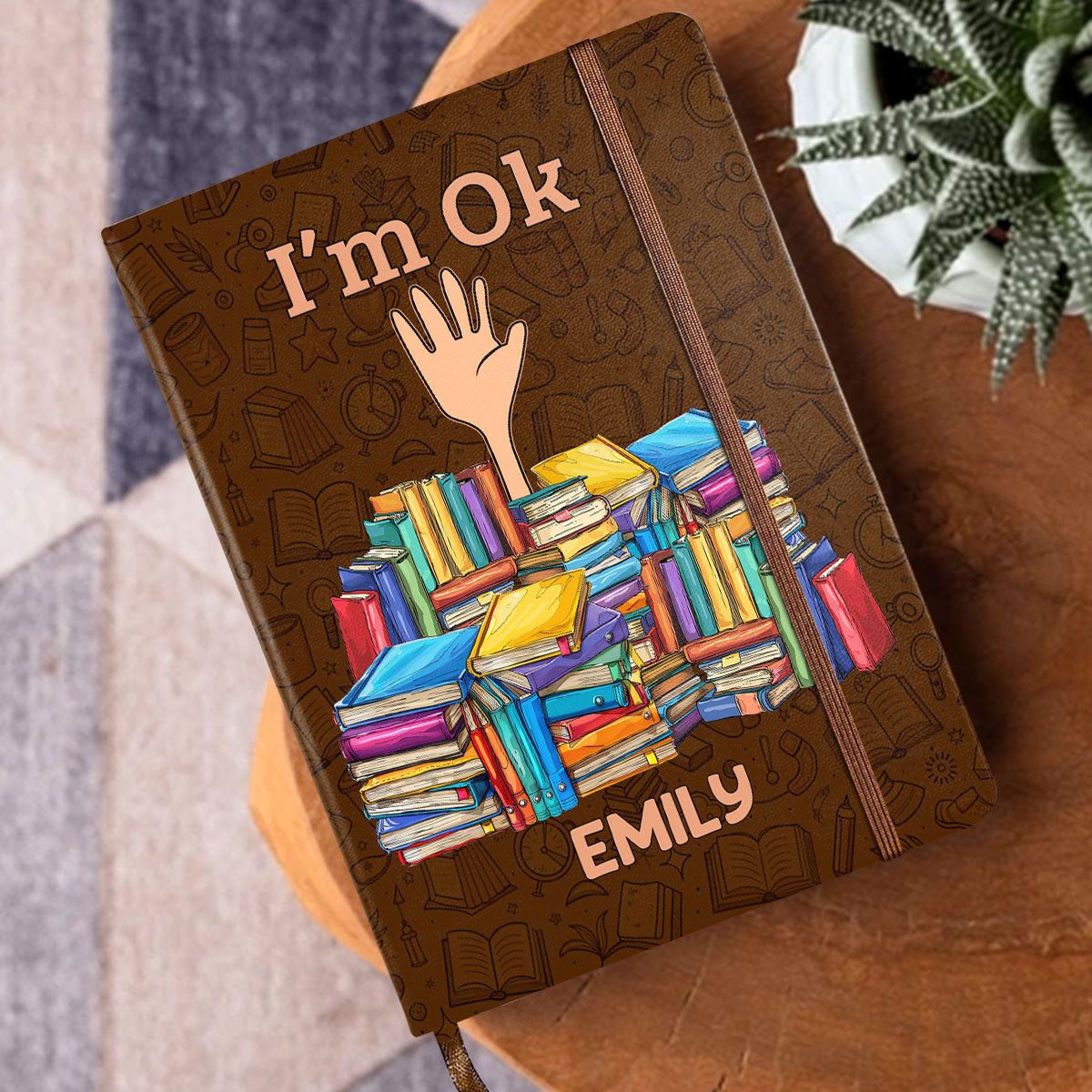 I'm OK - Personalized Leather Cover Notebook