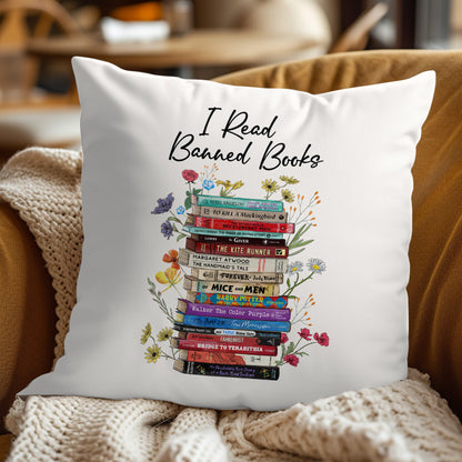 I Read Banned Books Flowers Book Lover Gift PIL189