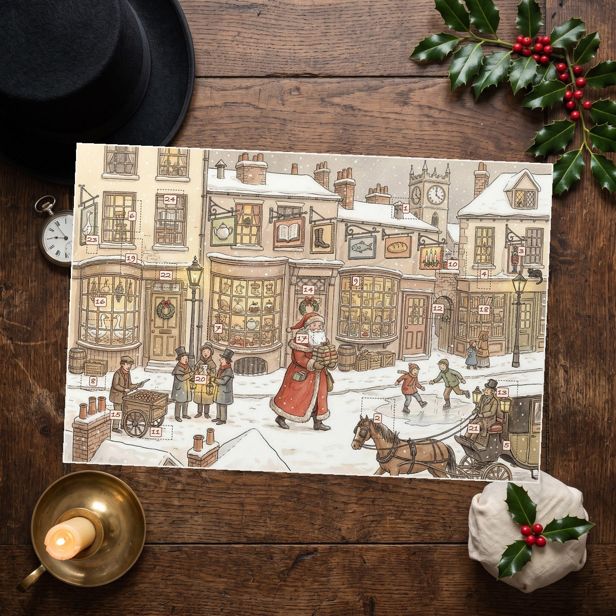 A Dickensian Christmas – Charles Dickens Advent Calendar - Personalized Advent Calendar Card