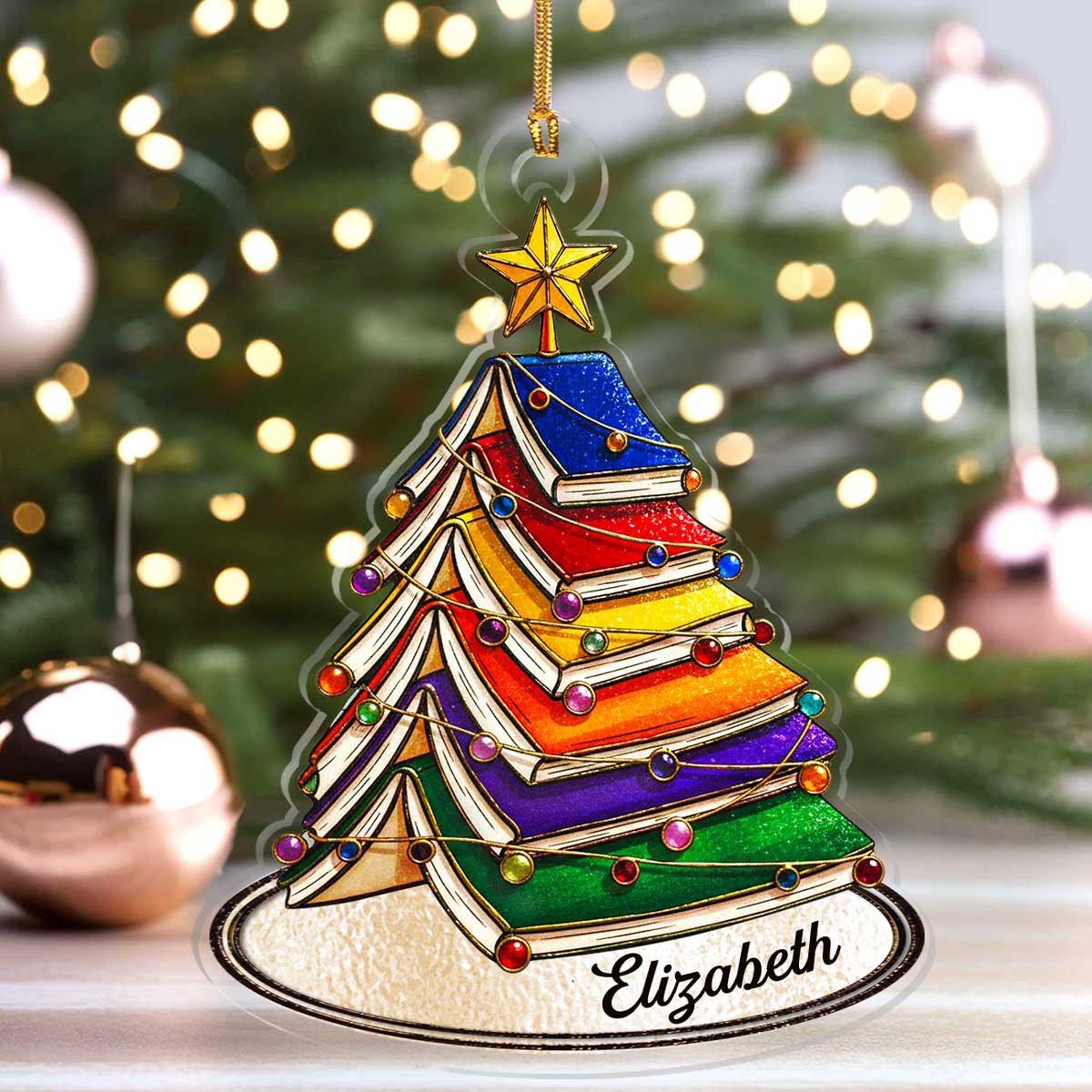 My Christmas Book Tree - Personalized 1-Layer Acrylic Ornament