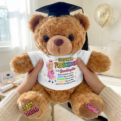 Preschool Kindergarten Graduation  - Personalized Graduation Bear With Card