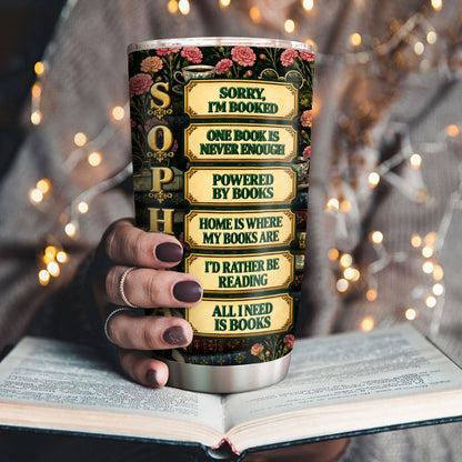 Just A Girl Who Loves Books Reading Lover Alphabet - Personalized Stainless Steel Tumbler