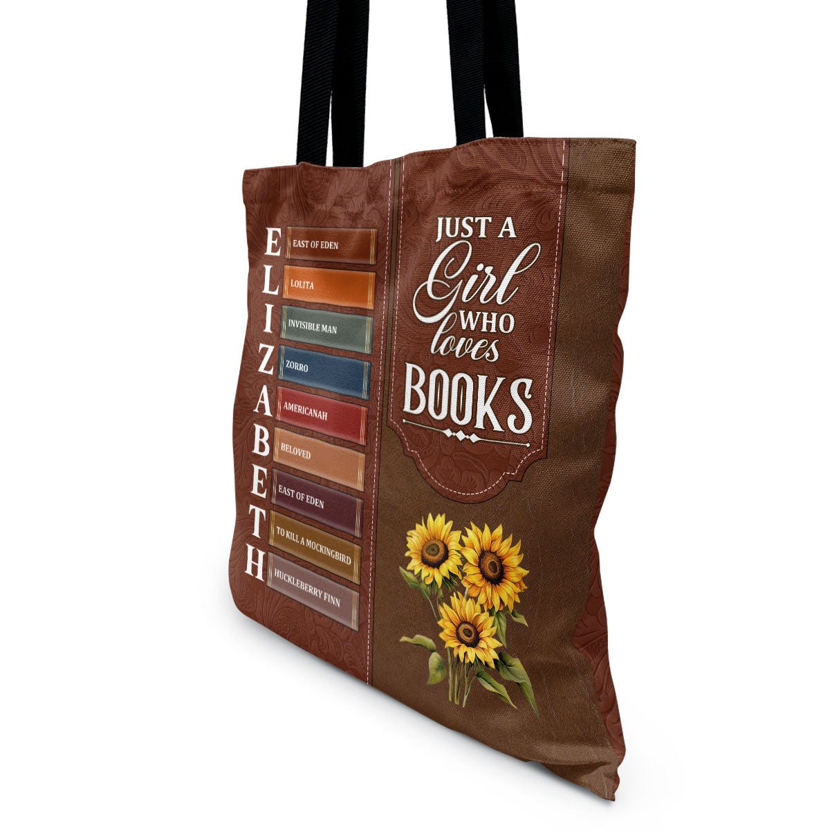 Just A Girl Who Loves Books Flower - Personalized Tote Bag