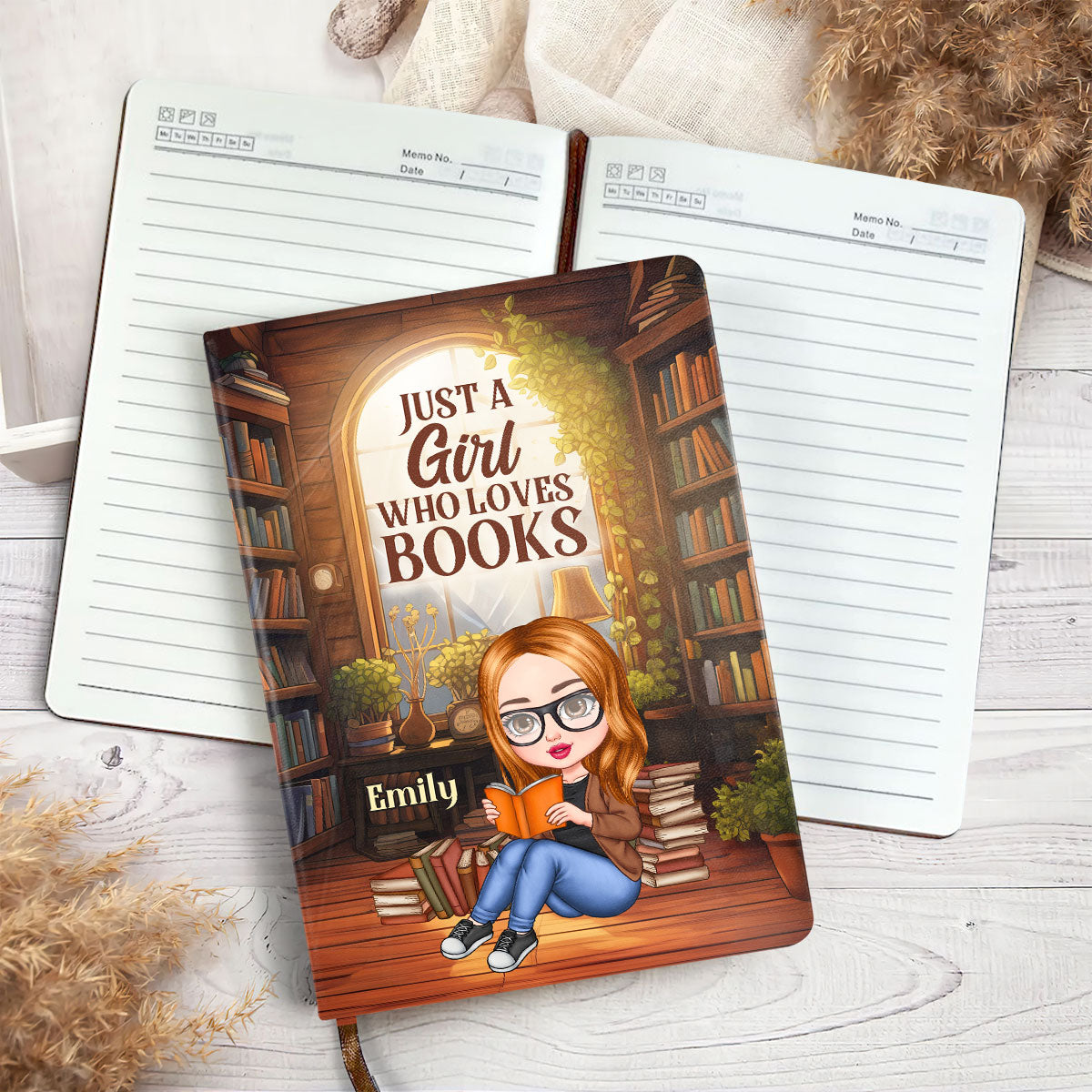 Just A Girl Who Loves Book - Personalized Leather Cover Notebook