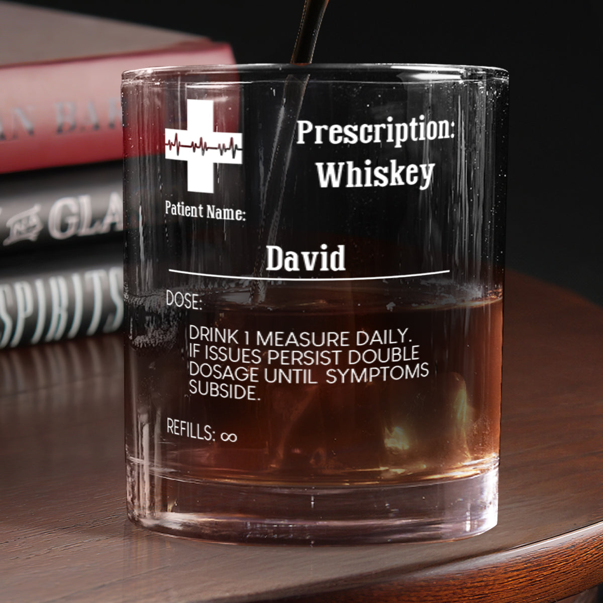 Prescription - Personalized Round Whiskey Glass