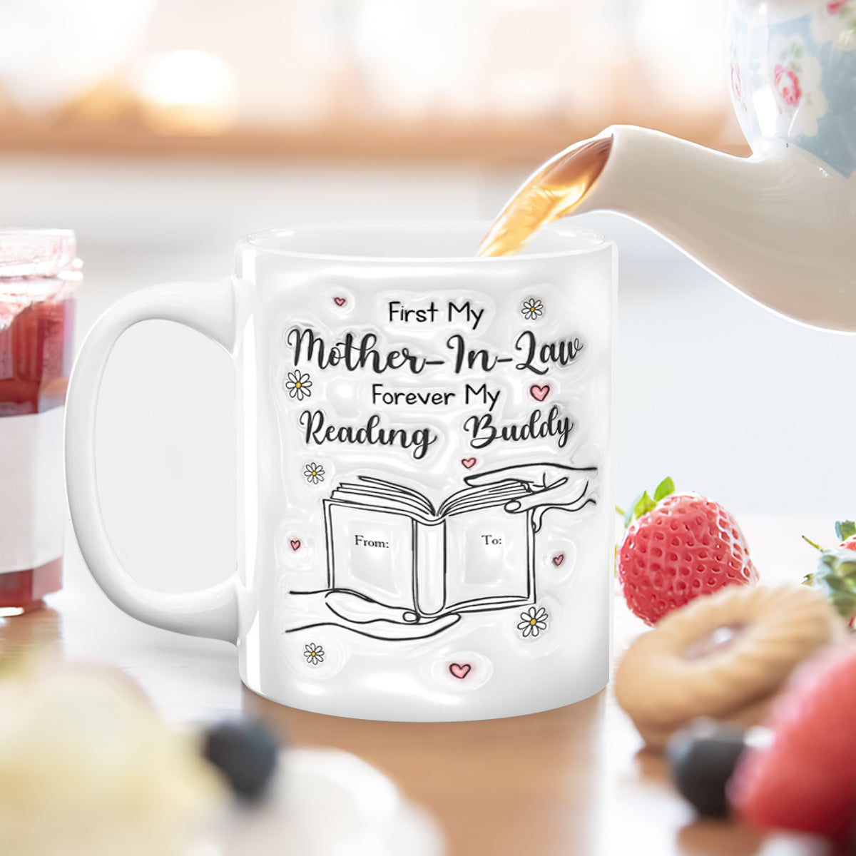 First My Mother Forever My Reading Buddy - Personalized Ceramic Coffee Mug