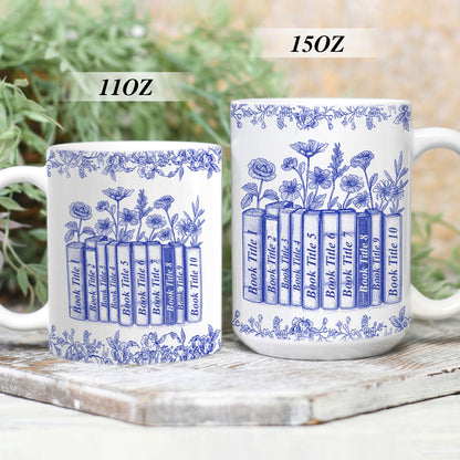 My Reading Companion Toile De Jouy - Personalized Ceramic Coffee Mug