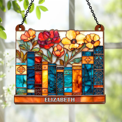 The Floral Library - Personalized Acrylic Suncatcher