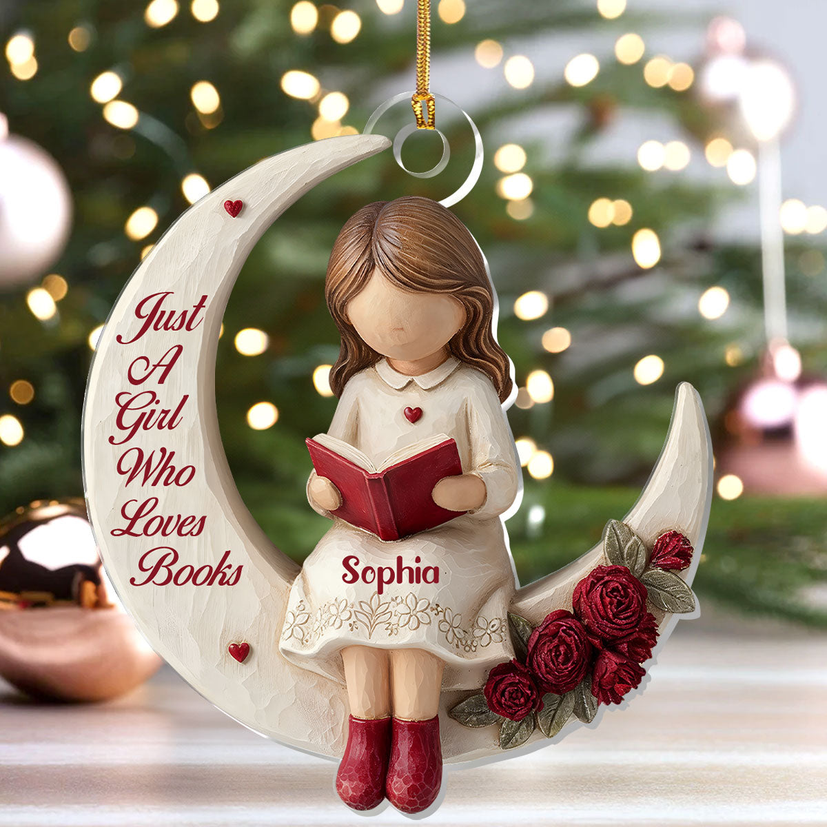 Just A Girl Who Loves Books - Personalized 1-Layer Acrylic Ornament