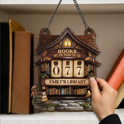 Shelves Full Of Magic Personalized Bookish Gifts For Book Lovers, Bookworms, Readers  - Personalized Tracker Sign
