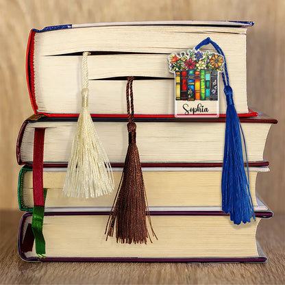Vintage Flower Book - Personalized Acrylic Bookmark