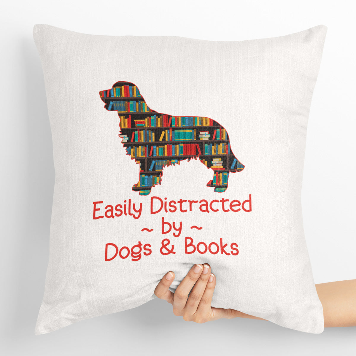 Easily Distracted By Dogs And Books Book Lovers Gift PILS31