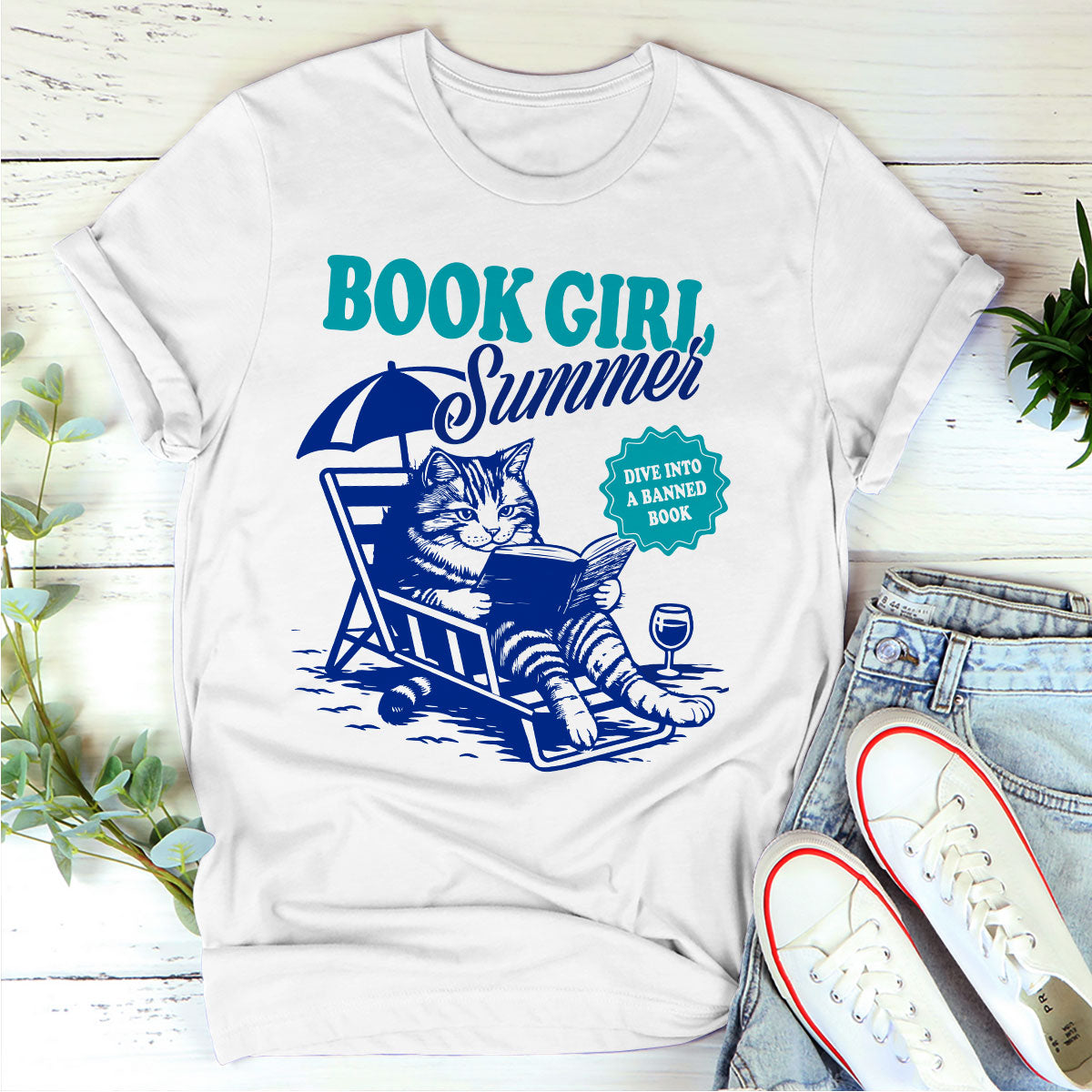 Book Girl Summer -  2D Unisex T-shirt