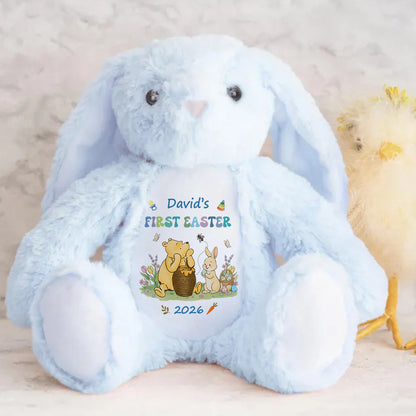 Baby's First Easter With Pooh - Personalized Stuffed Bunny
