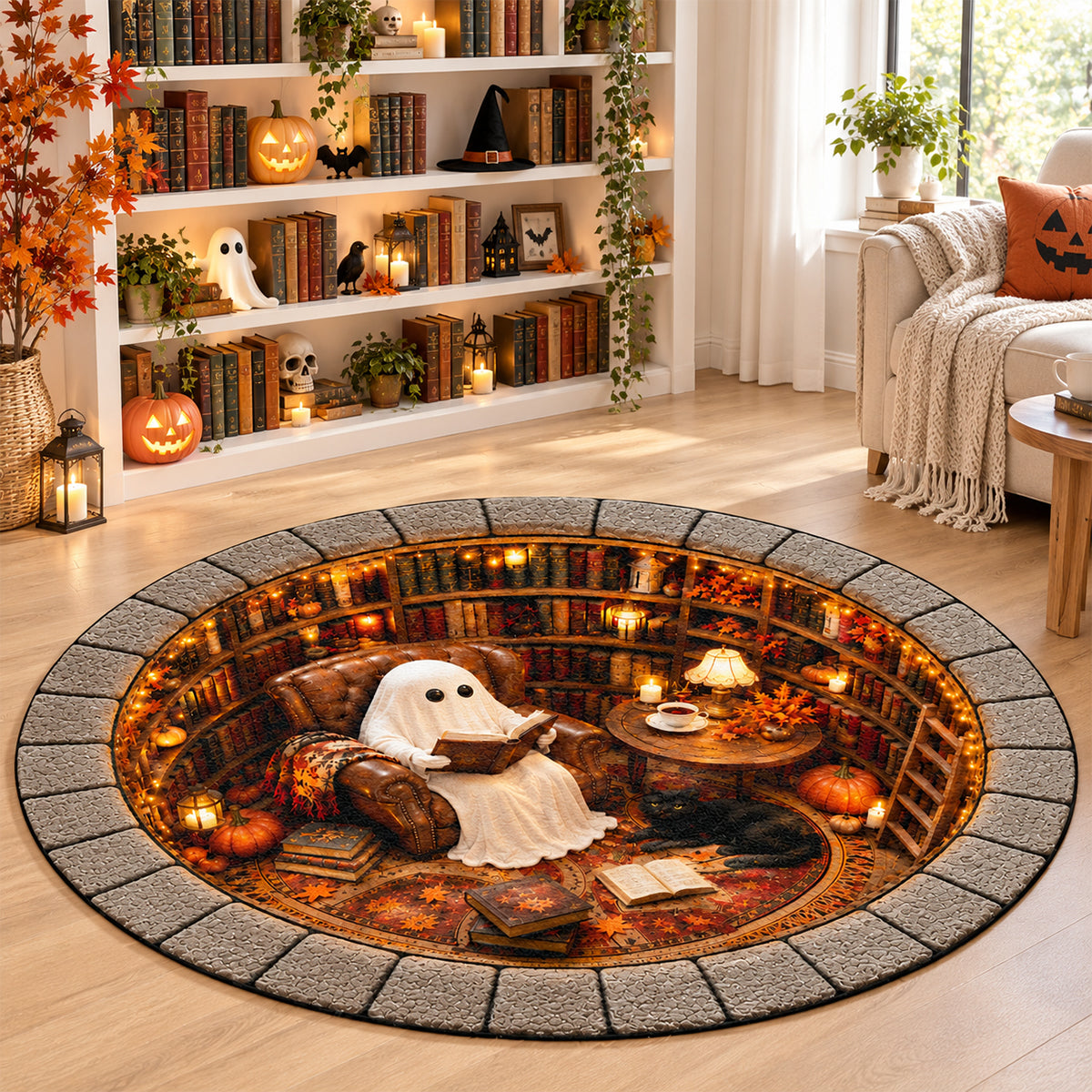 Spooky Reading Room -  Round Rug