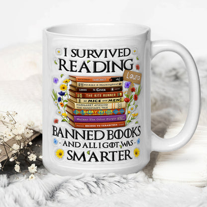 I Survived Reading Banned Books - Personalized Ceramic Coffee Mug