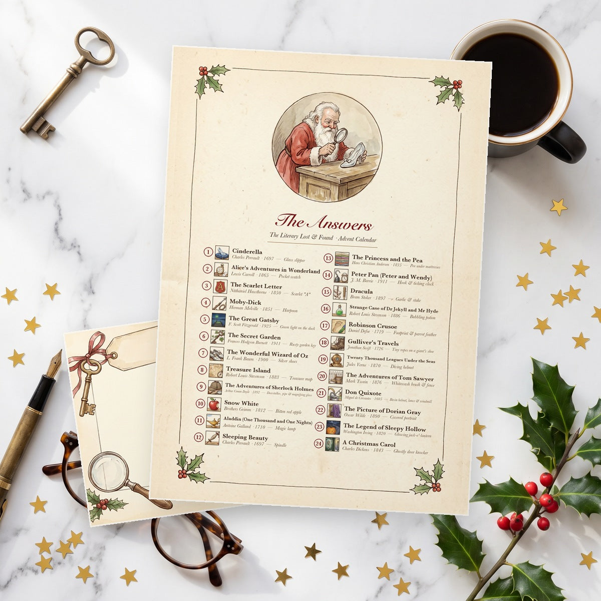 The Literary Lost & Found – Book Lover's Advent Calendar - Personalized Advent Calendar Card
