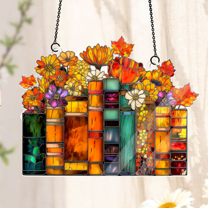 The Fall Reading Garden -  Acrylic Suncatcher