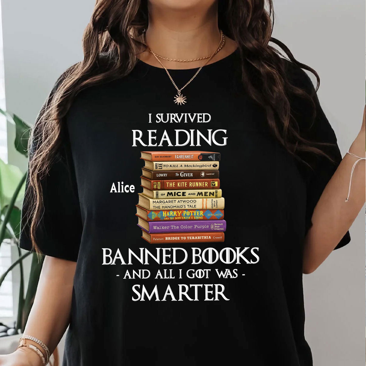 I Survived Reading Banned Books - Personalized 2D Unisex T-shirt