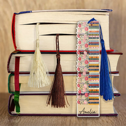 Custom Name & Birthflower For Book Lovers, Book Clubs - Personalized Acrylic Bookmark
