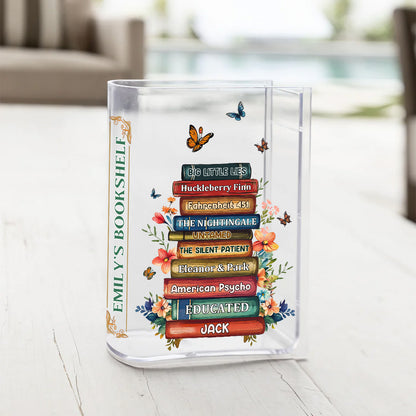 My Flower Bookshelf - Personalized Acrylic Book Vase