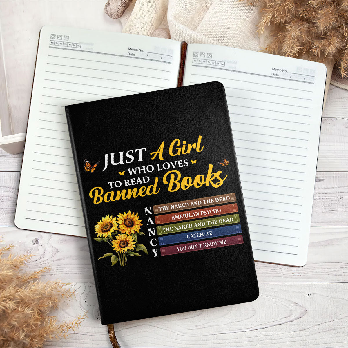 Just A Girl Who Loves To Read Banned Books - Personalized Leather Cover Notebook