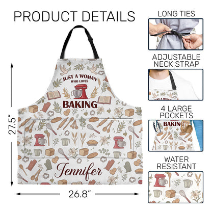 Just A Woman Who Loves Jesus and Baking - Personalized Apron With Pocket