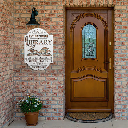 Your Library - Personalized Metal Wall Art Sign