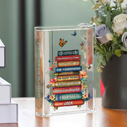 My Flower Bookshelf - Personalized Acrylic Book Vase