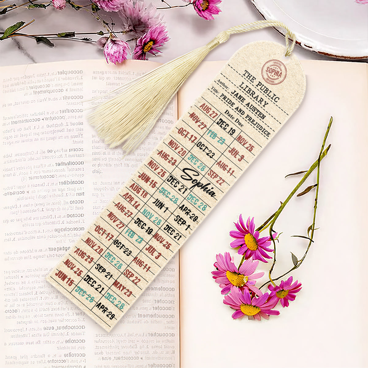 Retro Library Card - Personalized Acrylic Bookmark