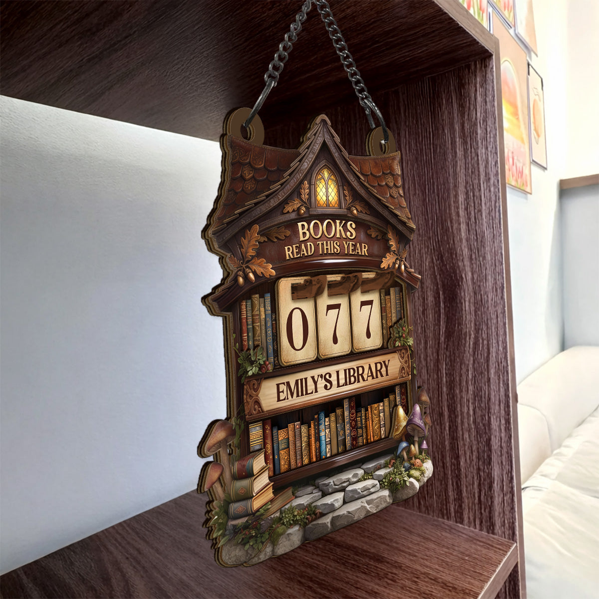 Shelves Full Of Magic Personalized Bookish Gifts For Book Lovers, Bookworms, Readers  - Personalized Tracker Sign