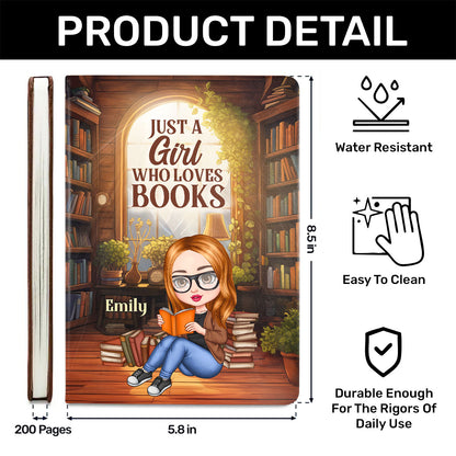 Just A Girl Who Loves Book - Personalized Leather Cover Notebook