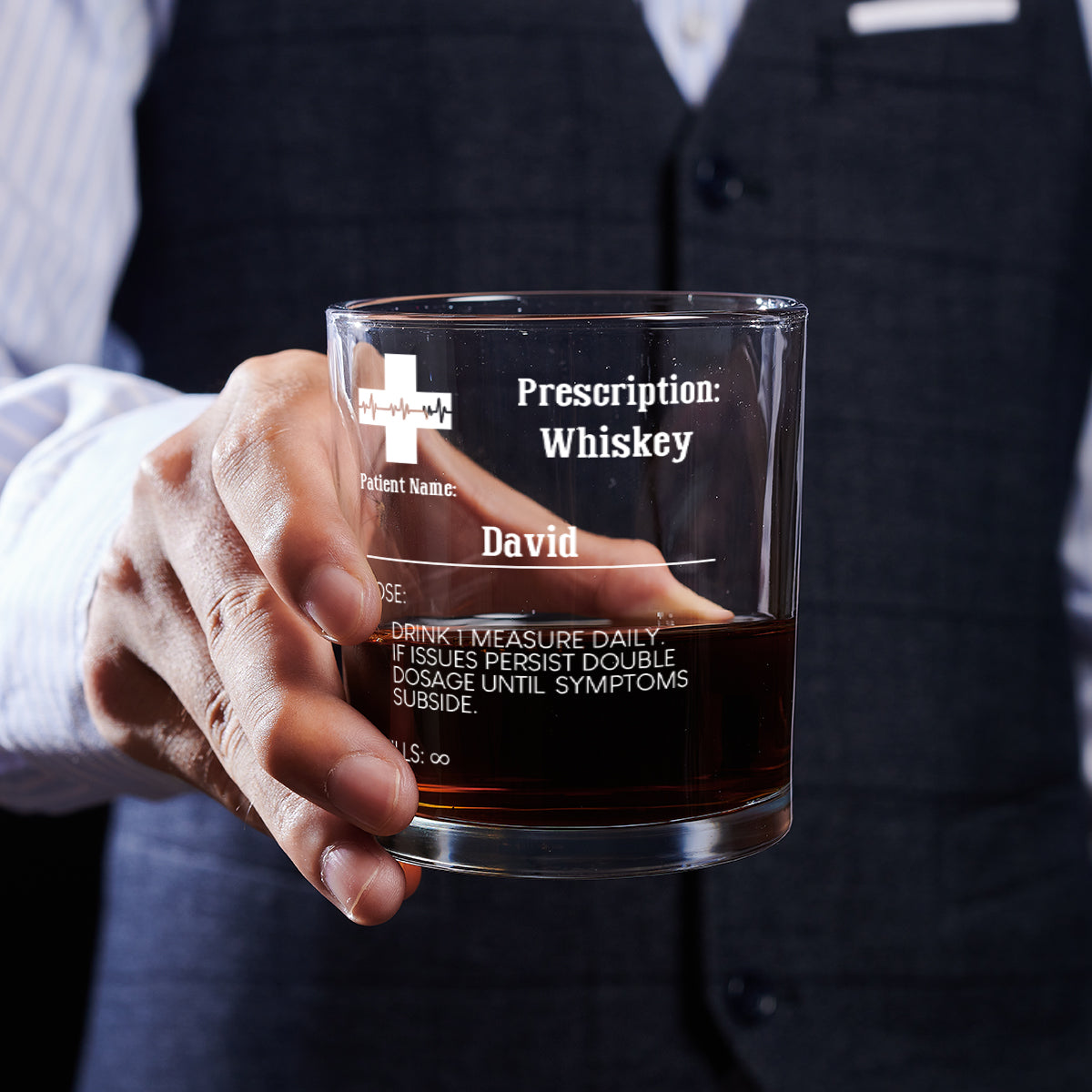 Prescription - Personalized Round Whiskey Glass