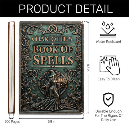 Book Of Spells - Personalized Leather Cover Notebook