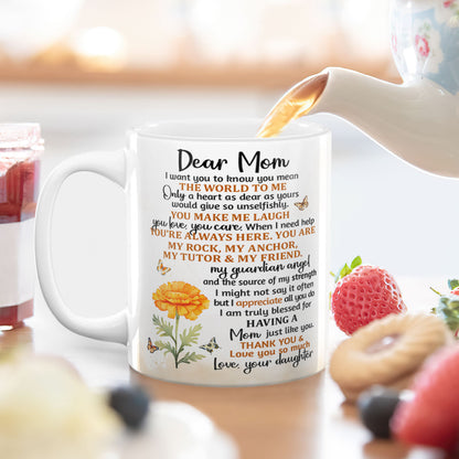 Dear Mom - Personalized Ceramic Coffee Mug