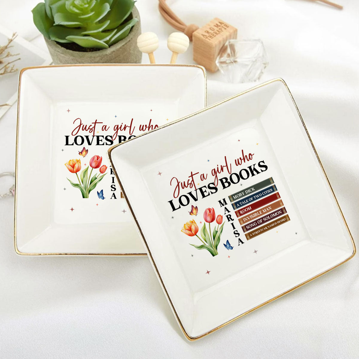 Just A Girl Who Loves Books - Personalized Jewelry Dish