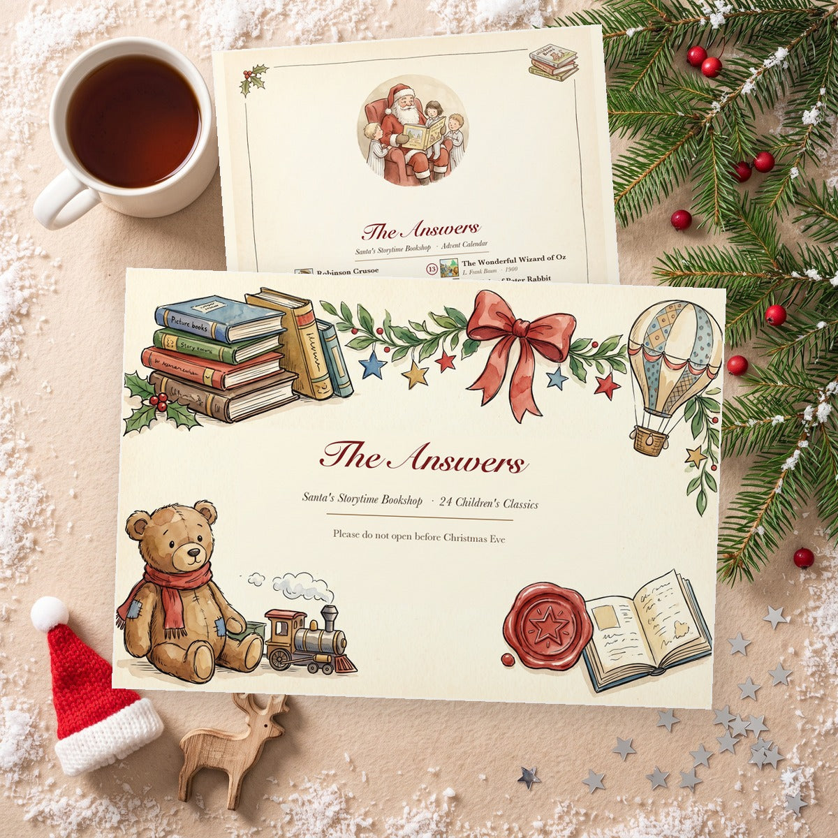 Santa's Storytime Bookshop – Children's Book Advent Calendar - Personalized Advent Calendar Card