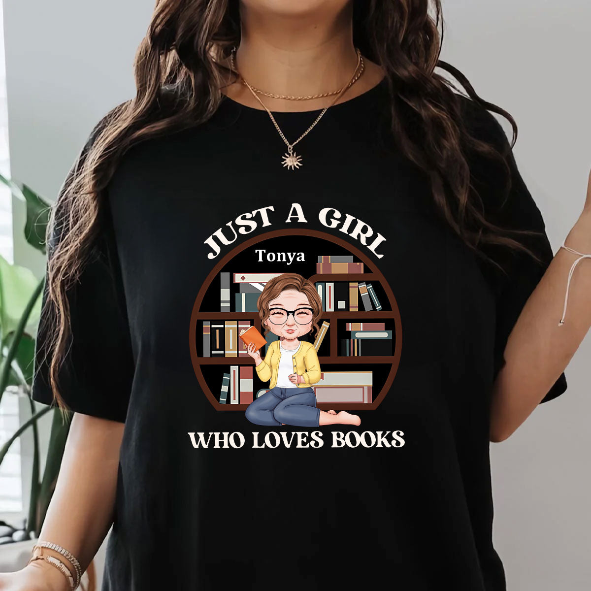 Just A Girl Who Loves Books - Personalized Unisex T-shirt