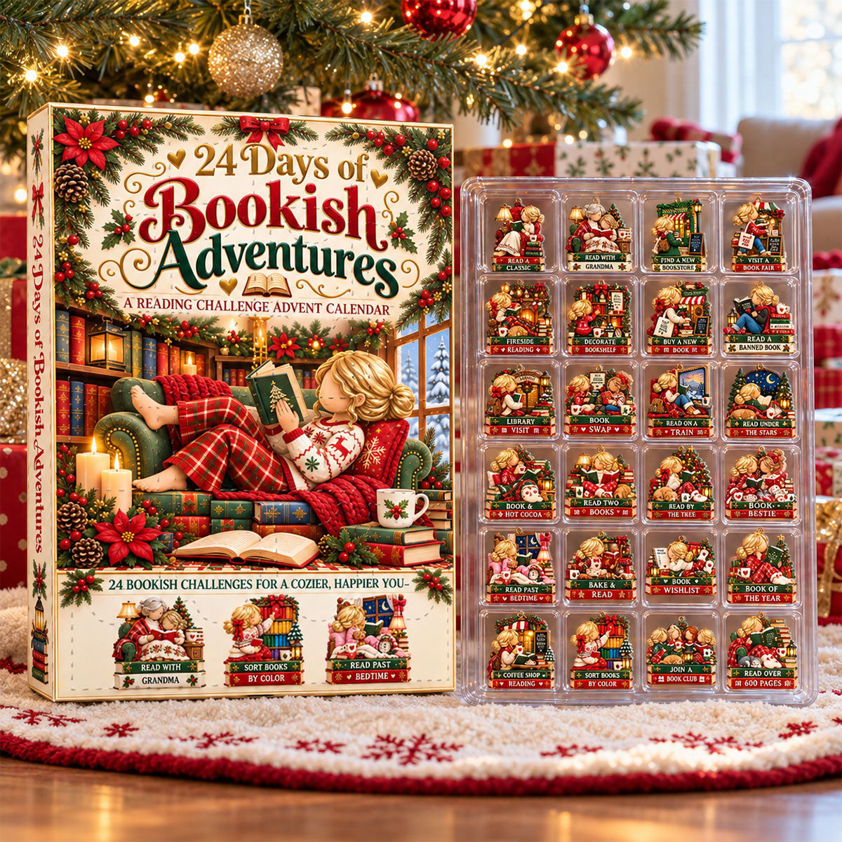 24 Days Of Bookish Adventures Gift For Granddaughter, Daughter, Book Lovers - Personalized Christmas Advent Calendar