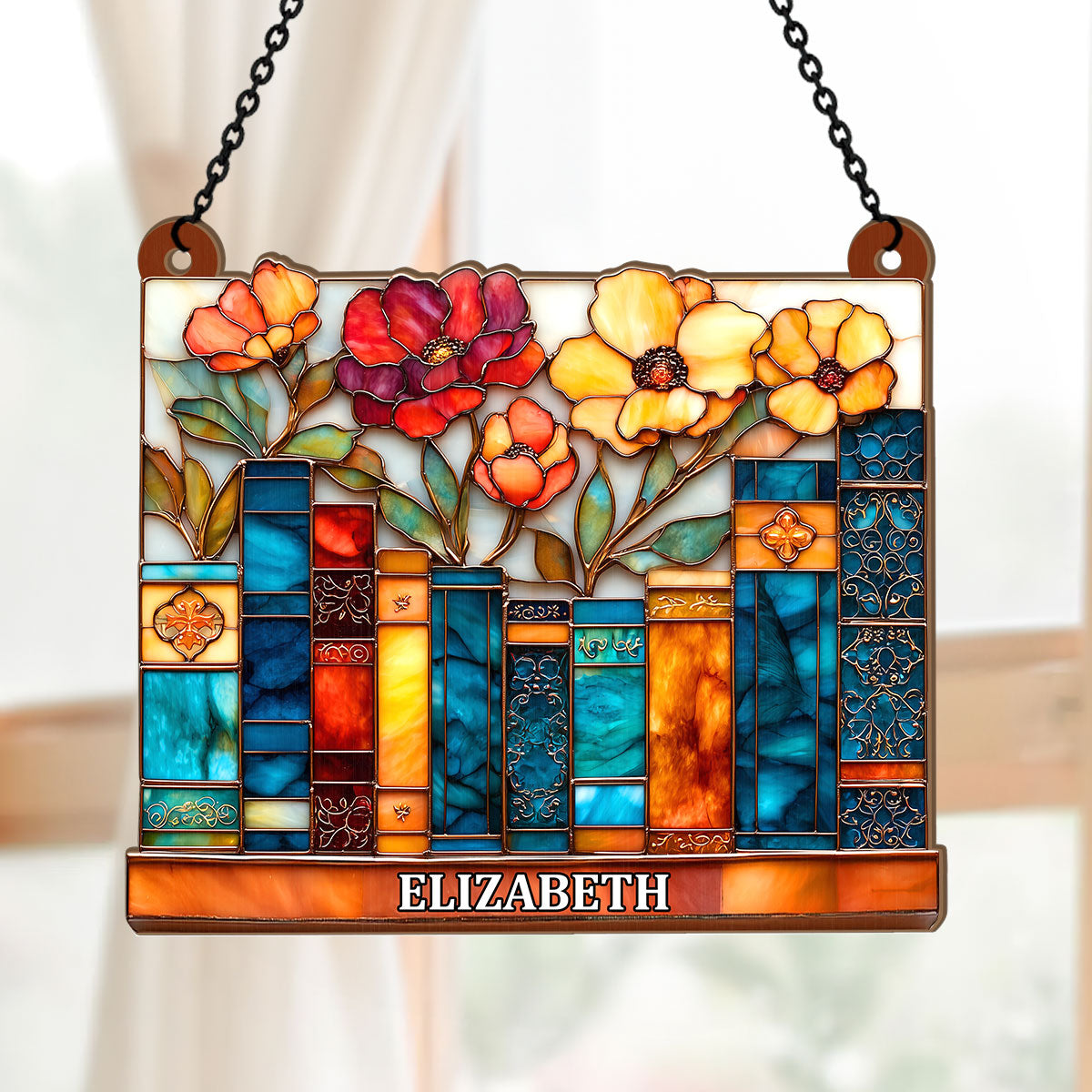 The Floral Library - Personalized Acrylic Suncatcher