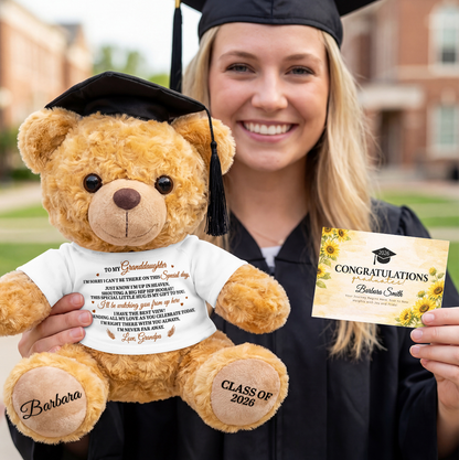 I'm Sending My Love As You Celebrate - Personalized Graduation Bear With Card