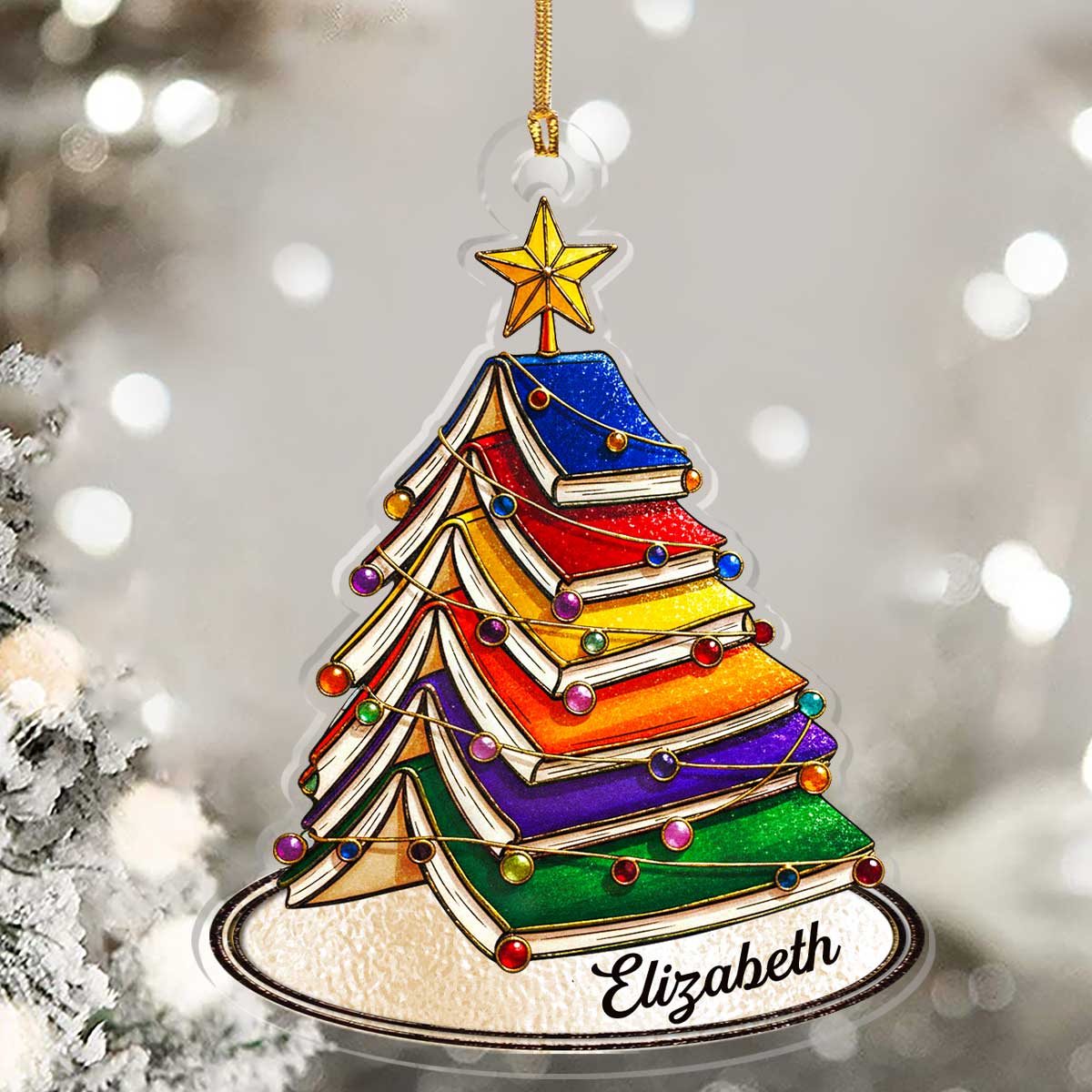 My Christmas Book Tree - Personalized 1-Layer Acrylic Ornament