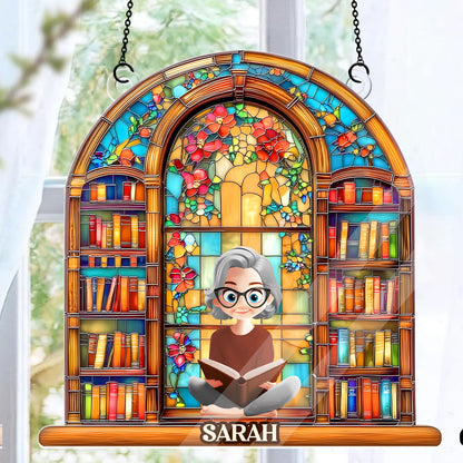 Book Lovers Dream Library - Personalized Acrylic Suncatcher