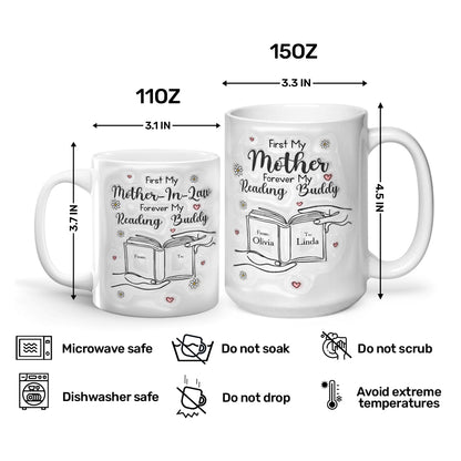 First My Mother Forever My Reading Buddy - Personalized Ceramic Coffee Mug