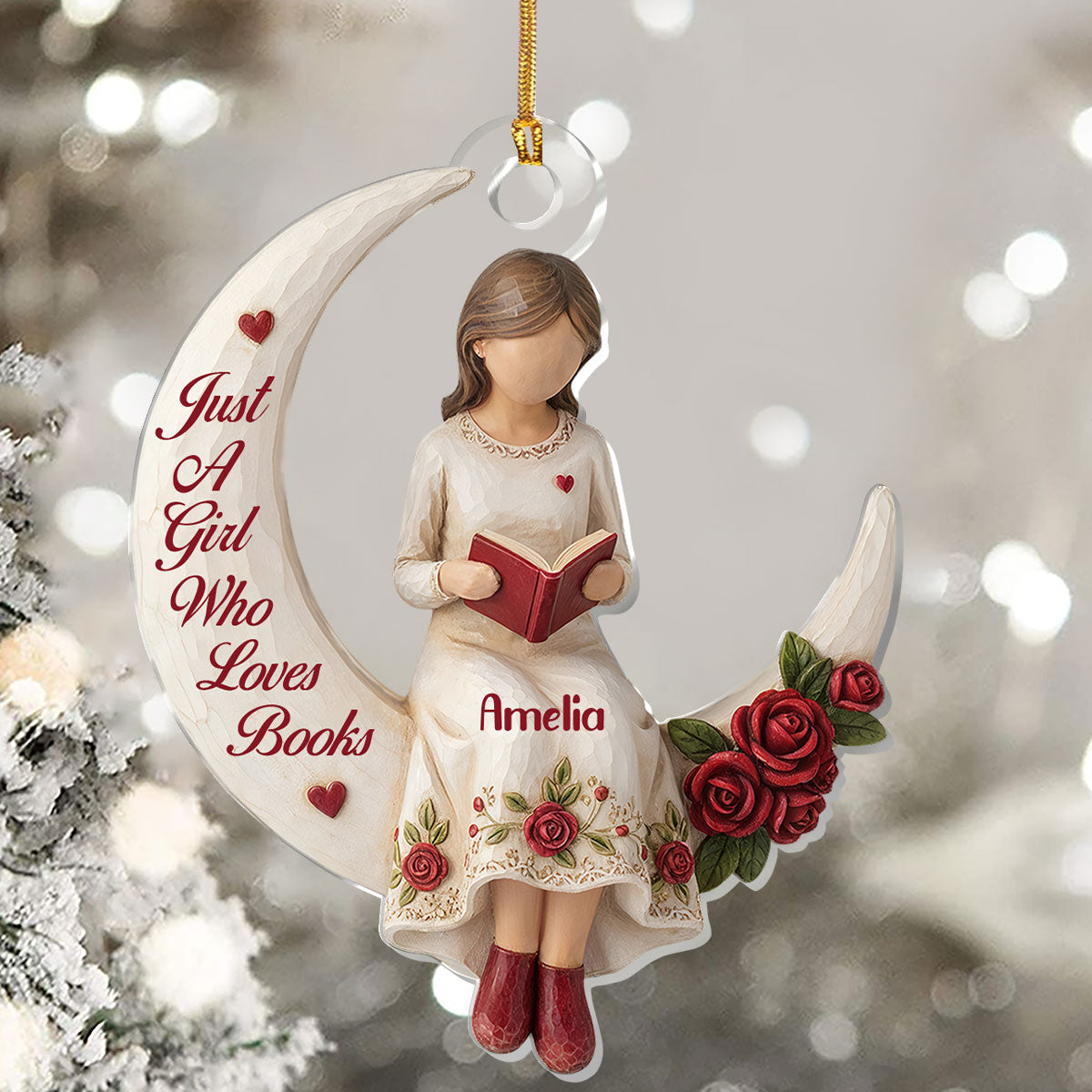 Just A Girl Who Loves Books - Personalized 1-Layer Acrylic Ornament